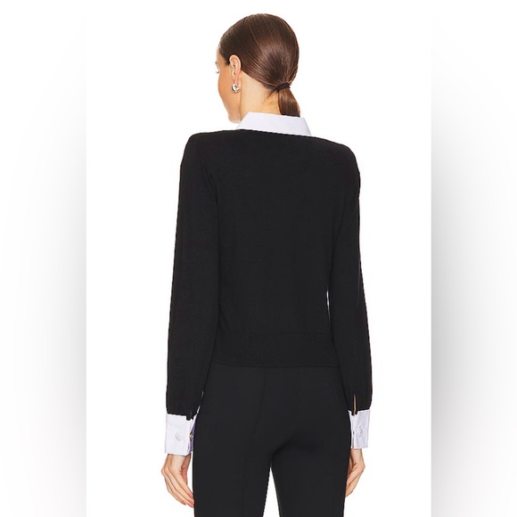 L'AGENCE April Poplin Collar Pullover in Black - Picture 8 of 16